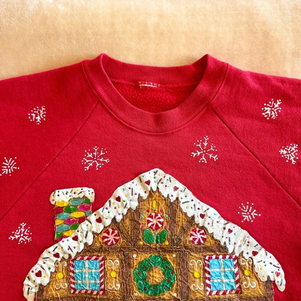 Handmade Red Gingerbread Christmas Sweater